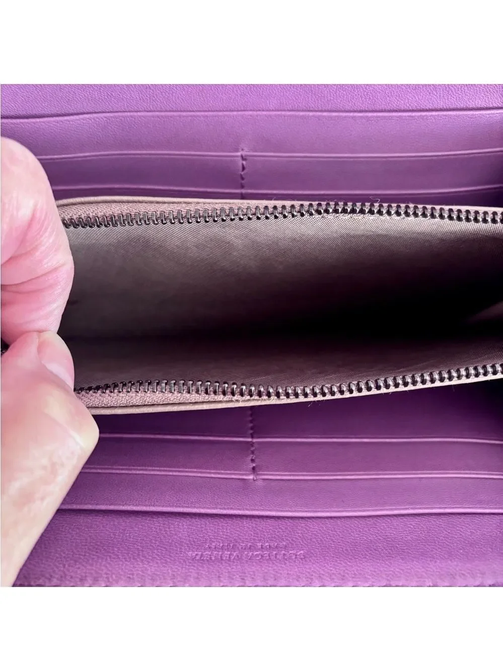 Bottega Veneta Purple Intrecciato Leather Zip-Around Wallet